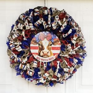 Red White And MOO Wreath